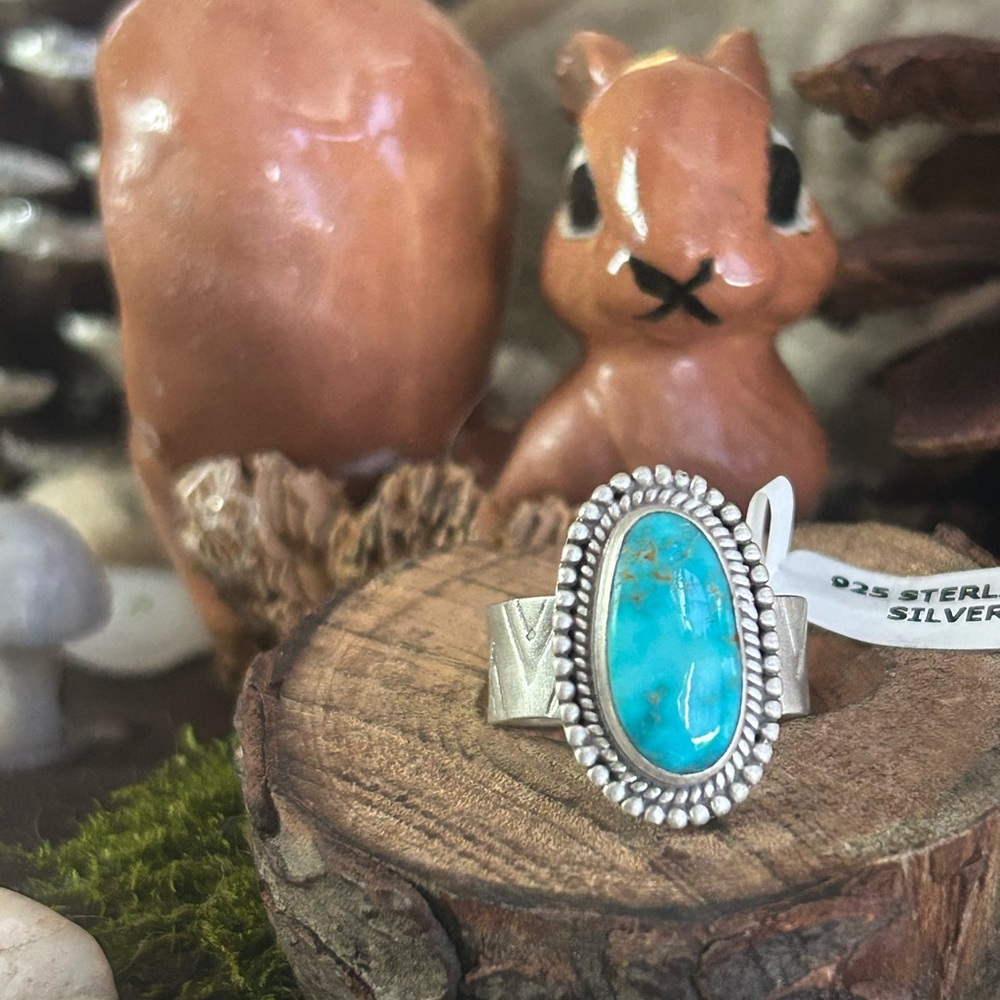 925 Sterling Lone mountain turquoise ring
